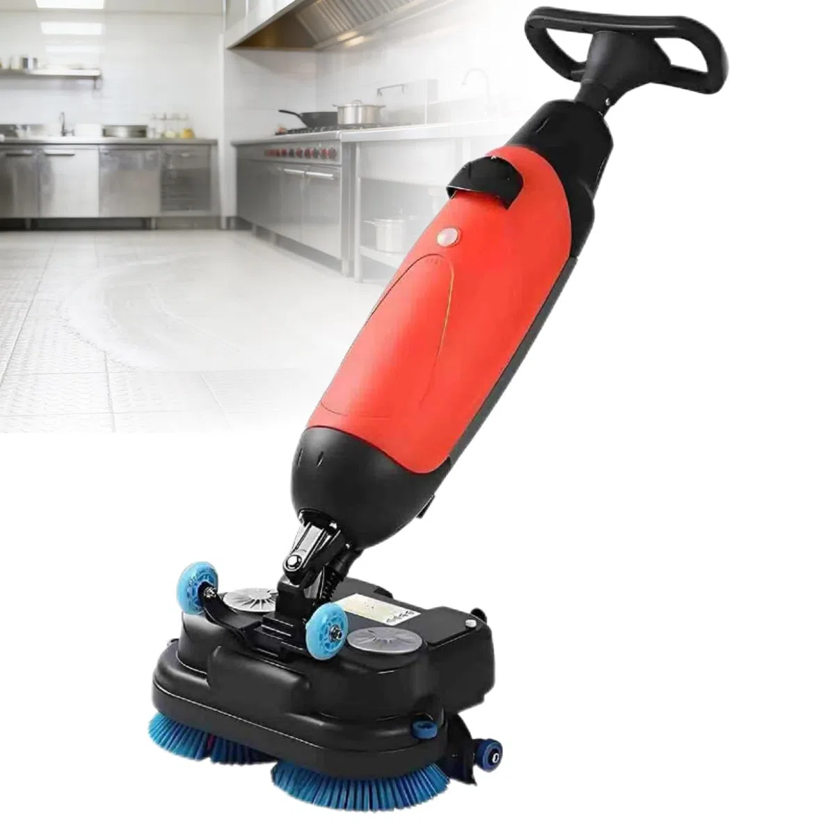 Autolaveuse électrique Commerciale Autoportée, Légère Et Dotée D'une Largeur De Nettoyage De 43 Cm (17 Pouces) Et D'une Tête Rotative à 360°, Idéale Pour Le Carrelage, Le Parquet Et Le Marbre Red