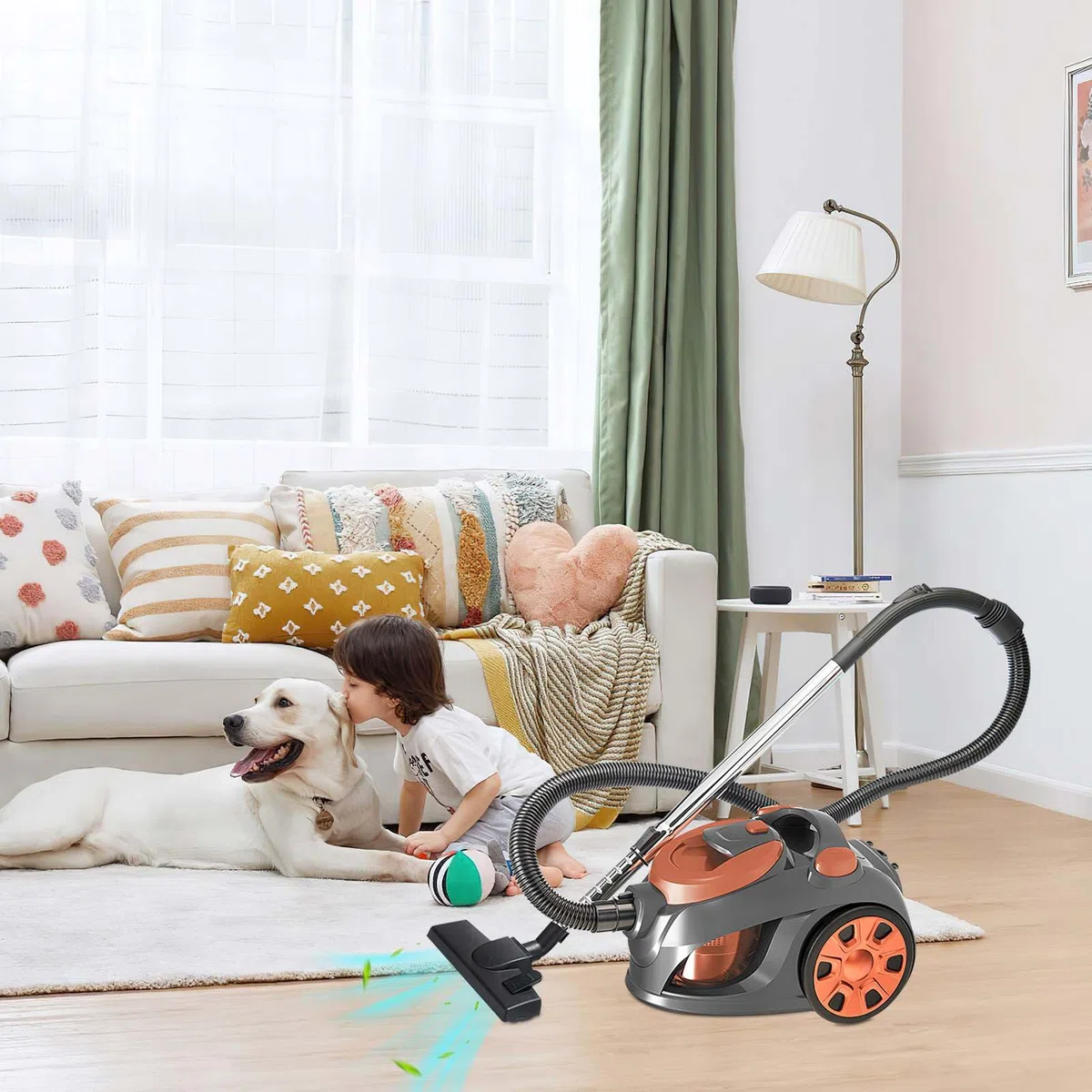 Aspirateur Traîneau sans Sac 3300W Haute Puissance - Aspirateur Cyclonique avec Capacité 3,5L, pour Poils d'animaux, Tapis et Sols Durs, Filtration Haute Efficacité